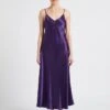 Max Mara Leisure ONDA - Purple Long Satin V-neck Dress