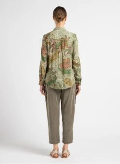 Ikks Green Printed Shirt With Classic Collar -Morganmai Store 4101586