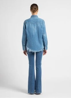 RE/DONE 50S WESTERN - Faded Jeans Cotton Denim Shirt -Morganmai Store 4101899