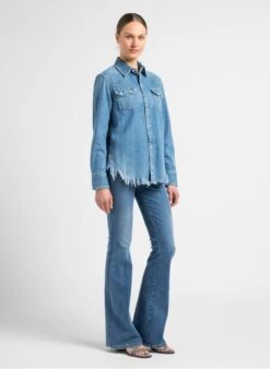 RE/DONE 50S WESTERN - Faded Jeans Cotton Denim Shirt -Morganmai Store 4101900