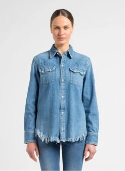 RE/DONE 50S WESTERN - Faded Jeans Cotton Denim Shirt -Morganmai Store 4101902