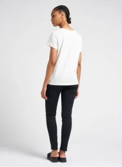 Ikks White Printed V-neck T-shirt -Morganmai Store 4102707