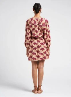 SEE U SOON Beige Short Printed Viscose Dress -Morganmai Store 4102862