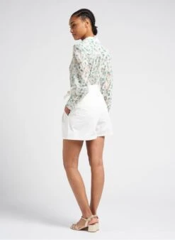 Multicolored Floral Print Shirt With Classic Collar -Morganmai Store 4102866