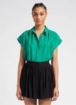 SEE U SOON Green Cotton-voile Blouse