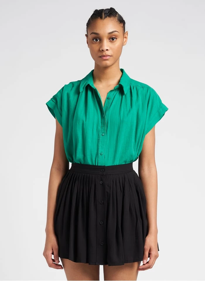 SEE U SOON Green Cotton-voile Blouse 1 SEE U SOON Green Cotton-voile Blouse