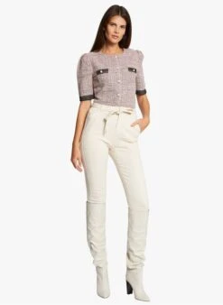 MORGAN TAZALI - Multicolored Buttoned Fitted Round-neck Cardigan