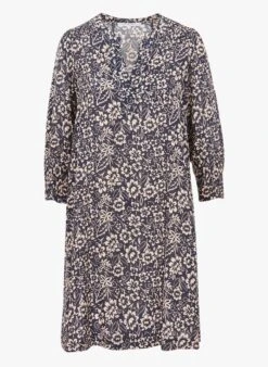 GERARD DAREL JAHNICE - Blue Short Printed Henley Dress -Morganmai Store 4108387