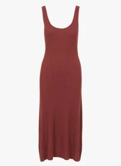 Sessun ROSALBA - Brown Long Fine Knit Dress -Morganmai Store 4108447