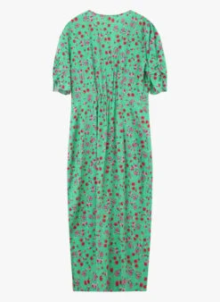 JEMMAPES - Straight Floral Print V-neck Midi Dress -Morganmai Store 4109596