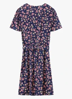 JESSY - Blue Short Printed Double-breasted Dress -Morganmai Store 4109614