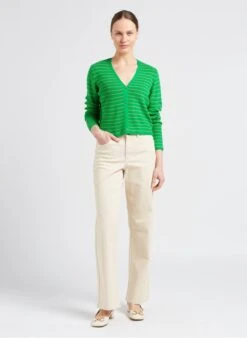 Multicolored Striped Viscose-blend Cardigan -Morganmai Store 4110019