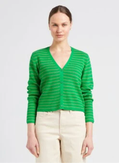 Multicolored Striped Viscose-blend Cardigan