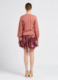 BERENICE GAMMA - Orange V-neck Cardigan With Openwork Embroidery 9 BERENICE GAMMA - Orange V-neck Cardigan With Openwork Embroidery -Morganmai Store 4110279