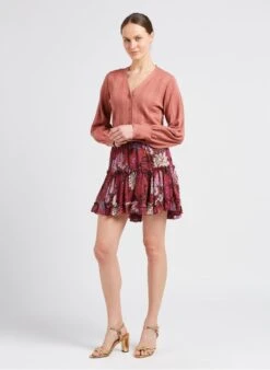 BERENICE GAMMA - Orange V-neck Cardigan With Openwork Embroidery 8 BERENICE GAMMA - Orange V-neck Cardigan With Openwork Embroidery -Morganmai Store 4110280