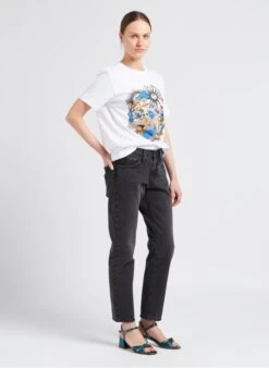 PAUL SMITH White Round-neck Cotton T-shirt With Screen Print -Morganmai Store 4110332