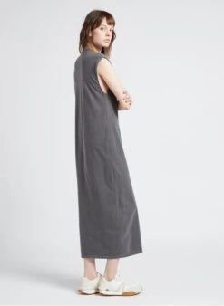 DAYTONA HEAT - Grey Long Cotton Dress With Screen Print -Morganmai Store 4110413