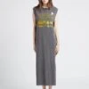 DAYTONA HEAT - Grey Long Cotton Dress With Screen Print