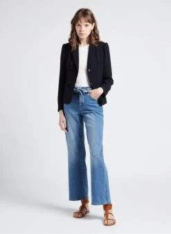 White Ribbed Cotton-blend Tank Top With Round Neck -Morganmai Store 4110460