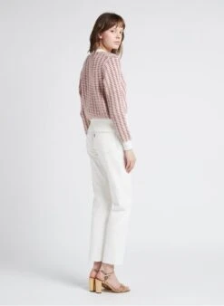 BERENICE GLORIA - Brown Buttoned Cotton V-neck Cardigan -Morganmai Store 4110660