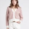 BERENICE GLORIA - Brown Buttoned Cotton V-neck Cardigan