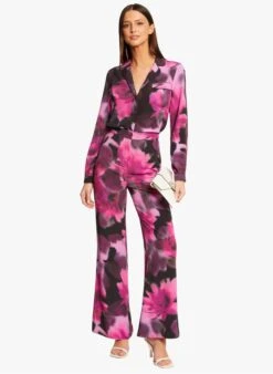 MORGAN CHARM - Multicolored Straight Abstract Print Shirt