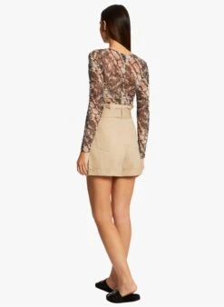 MORGAN TELEON - Multicolored Snakeskin Print V-neck Top -Morganmai Store 4111786