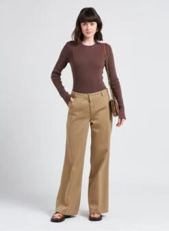 ROBIN - Brown Ribbed Knit V-neck Cardigan -Morganmai Store 4112060