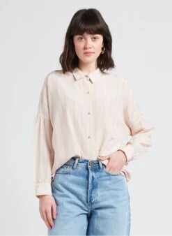 Sessun BOTAN - Striped Striped Shirt With Classic Collar