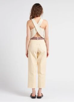 Sessun BINIBECA - White Tank Top With Straps That Cross On The Back -Morganmai Store 4112514