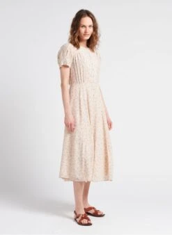 Sessun ADELAIDA - White Printed Viscose Midi Dress -Morganmai Store 4112623