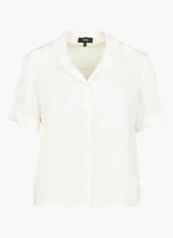 THEORY White Silk Shirt With Classic Collar -Morganmai Store 4113459