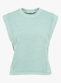 Sessun ORLANDO - Blue Round-neck Cotton T-shirt -Morganmai Store 4113521