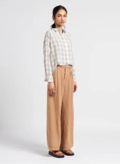 Sessun DELIMA - Striped Checked Cotton Shirt With Classic Collar -Morganmai Store 4115109