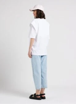 ADIDAS White Round-neck Cotton T-shirt With Screen-printed Logo -Morganmai Store 4115935