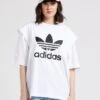 ADIDAS White Round-neck Cotton T-shirt With Screen-printed Logo