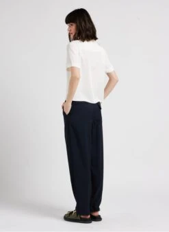 THEORY White Silk Shirt With Classic Collar -Morganmai Store 4116220