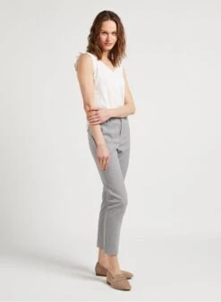 ONE STEP White V-neck Linen Top -Morganmai Store 4120641