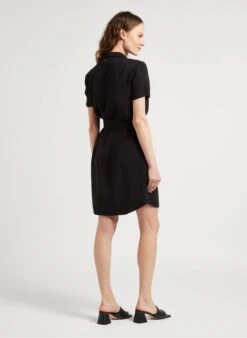 ONE STEP Black Short Shirt Dress -Morganmai Store 4120922