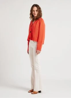 Whistles KARINE - Red Buttoned Cotton Cardigan -Morganmai Store 4121102