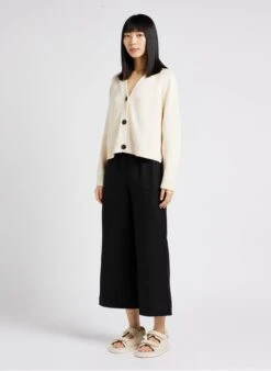 Whistles KARINE - White Buttoned Cotton Cardigan -Morganmai Store 4121557