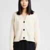 Whistles KARINE - White Buttoned Cotton Cardigan