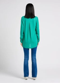Vila Green Crepe Henley Shirt -Morganmai Store 4121571