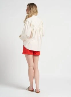 Vila HALEY - Beige Loose-fit Embroidered Cotton Shirt -Morganmai Store 4123062