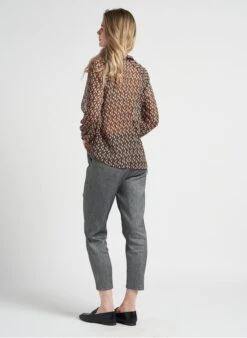 ONE STEP Green Printed Voile Henley Blouse 9 ONE STEP Green Printed Voile Henley Blouse -Morganmai Store 4123119