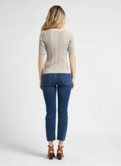 Ikks Golden Metallic Knit V-neck Cardigan -Morganmai Store 4123173