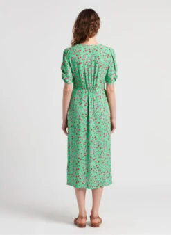 JEMMAPES - Straight Floral Print V-neck Midi Dress -Morganmai Store 4124361