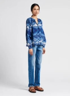 CATANE - Blue Loose-fit Cotton Shirt -Morganmai Store 4127874