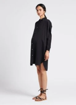 COLETTE BIS - Black Maternity Shirt Dress -Morganmai Store 4128088