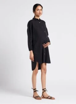 COLETTE BIS - Black Maternity Shirt Dress